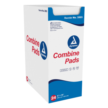 Combine Pads 1/pouch - Sterile 8" x 10"