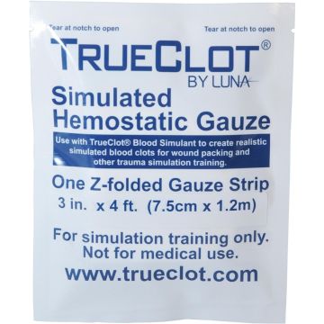 4 ft Z-Fold TrueClot Simulated Hemostatic Gauze,  (5124)