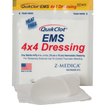 QuikClot EMS 4"x4" Dressing