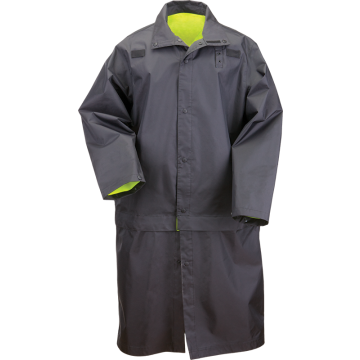 LONG REV HI-VIS RAIN COAT