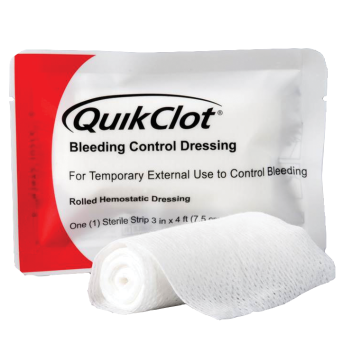 QuikClot Bleeding Control Dressing, Roll (3" x 4 Feet)