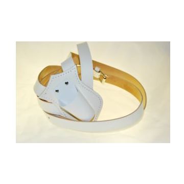 DOUBLE WHITE LEATHER BELT