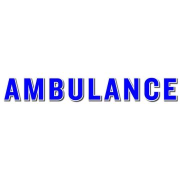 Ambulance 6" with White Border