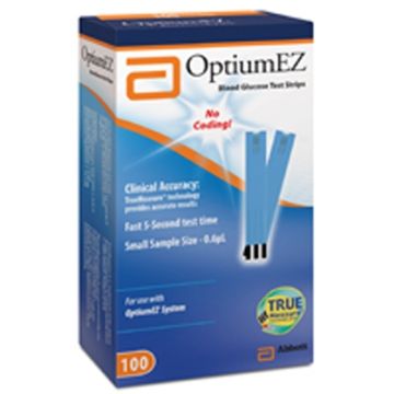 Optium EZ Test Strips for use with the MediSense Optium EZ Diabetes Meter Kit.Bx/100