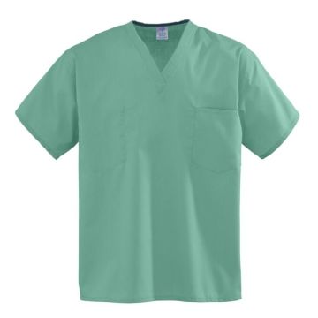 Encore Unisex One-Pocket Reversible Scrub Tops Jade Green Large