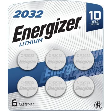 Energizer 2032 Batteries, Lithium CR2032 Watch Battery, 6 Count