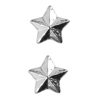 5/16 INCH Silver Star, Ribbon Attachment 2 per package