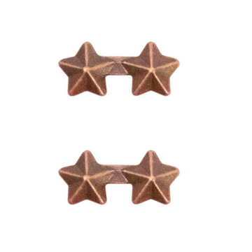 3/16 INCH Two Bronze Stars mounted on a bar, Ribbon Attachment 2 per package