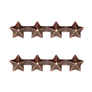 3/16 INCH Four Bronze Stars mounted on a bar, Ribbon Attachment 2 per package