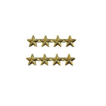 3/16 INCH Four Gold Stars mounted on a bar, Ribbon Attachment 2 per package