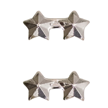 3/16 INCH Two Silver Stars mounted on a bar, Ribbon Attachment 2 per package