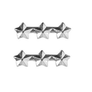 3/16 INCH Three Silver Stars mounted on a bar, Ribbon Attachment 2 per package