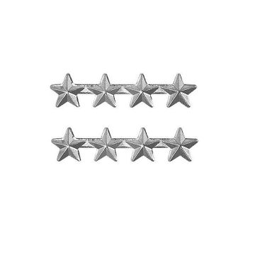 3/16 INCH Four Silver Stars mounted on a bar, Ribbon Attachment 2 per package