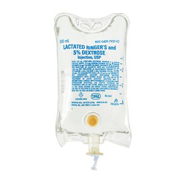 Lactated Ringers with 5% Dextrose 500mL IV Bag CASE/24