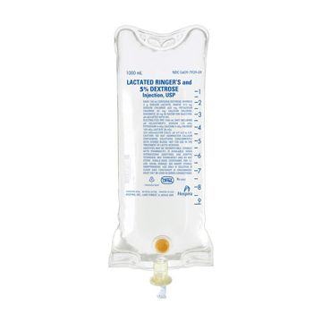 Lactated Ringers with 5% Dextrose 1000mL IV Bag 12/CASE