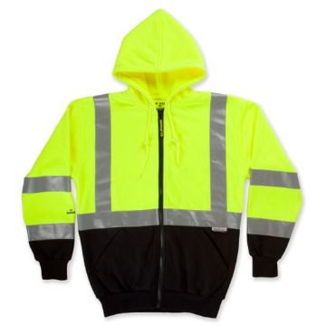 The Maintenance Hoodie in Fluor Yellow With Silver/Grey Refl Tape