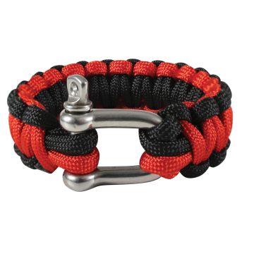 Thin Red Line Paracord Bracelet With D-Shackle