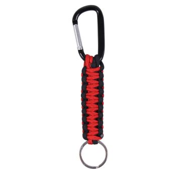 Thin Red Line Keychain With Carabiner