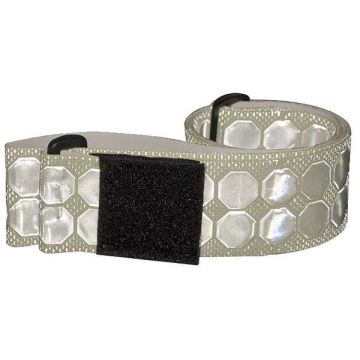 PT Belts (2" x 5.5") -  Glows and reflects! White (with 2"x2" velcro square, to hold 1 rank patch)