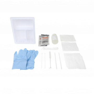 Tracheostomy Care Kit - Three Compartment Saline Tray, 20/cs
