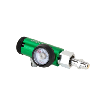 CGA 540 Style Oxygen Regulator - 0-8 LPM, DISS outlet, Brass-Sleeved, 5/1/cs
