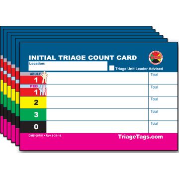 Initial Triaged Patient Count Cards - Refill Pack of 20