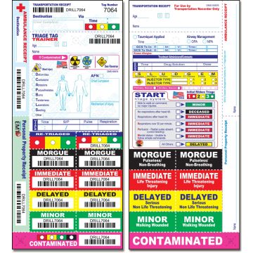 Triage Tag Trainers (Pack of 64) for Drills and Training Only