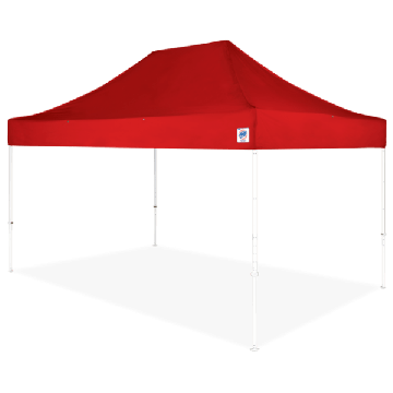 EZ Up Eclipse 10 x 15 Shelter Red Top with White Steel Frame