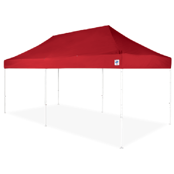 EZ Up Eclipse 10 x 20 Shelter Red Top with White Steel Frame