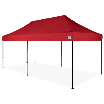 EZ Up Eclipse 10 x 20 Shelter Red Top with Black Steel Frame