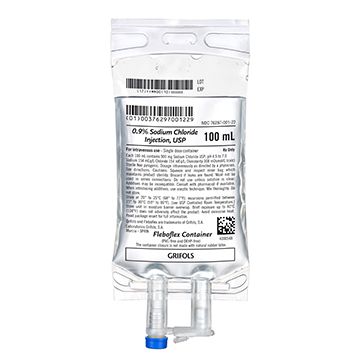 Sodium Chloride Injection 0.9%, USP in Grifols Fleboflex Plastic Container 100 ML BAG  INSTOCK