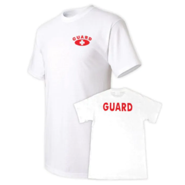 Kemp USA GUARD T-Shirt, White, 100% Cotton, Printed Front & Back, Size X-Large