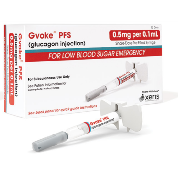Glucagon Injection Gvoke Prefilled Syringe 0.5 MG per 0.1ML Pediatric Dose  Single Injector Pack