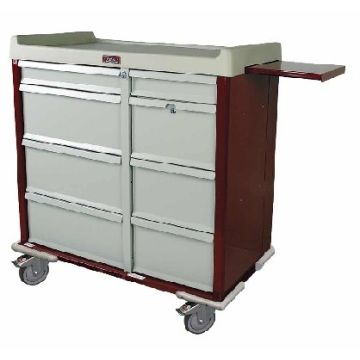 OptimAL Line All Aluminum 600 Punch Card Medication Cart Double Wide Narcotics Drawer, Specialty Package