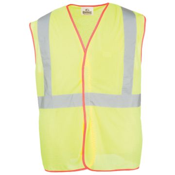 The Econo-Safety Mesh Vest in Fluor Yellow With Silver/Grey Refl Tape