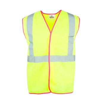 The Econo-Safety Polyester Vest in Fluor Yellow With Silver/Grey Refl Tape