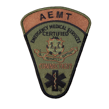 Connecticut Certified Advanced Emergency Medical Technician Patch Subdued with Attached Rocker