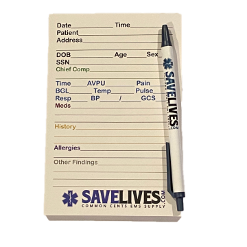 Patient Report Sticky Note Pad w/ Pen