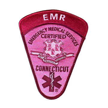 Connecticut Certified EMR Patch with Attached Rocker Pink with Veclro pre-attached