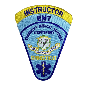 Connecticut Certified Emergency Medical Technician Patch with Attached Instructor Rocker