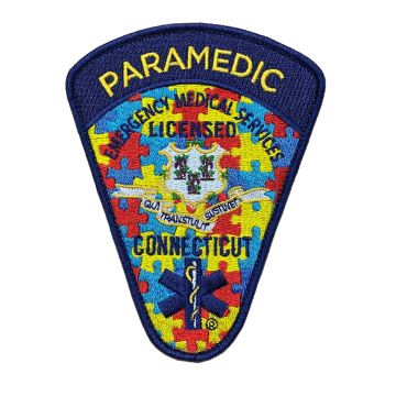 Connecticut Autism Awareness Paramedic Patch with pre-attached velcro