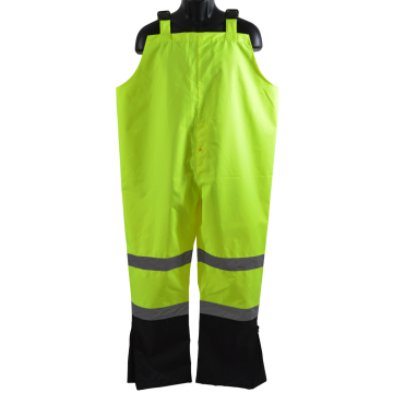 ANSI/ISEA 107-2010  Class E Lime/Black Waterproof Rain Bib Pants