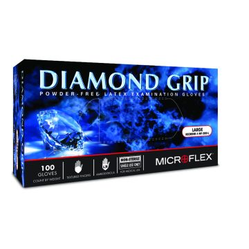 Diamond Grip Powder Free Latex Exam Gloves