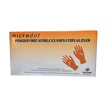 Microdot Powder Free Nitrile Gloves 100/ Box 10 Boxes/ Case