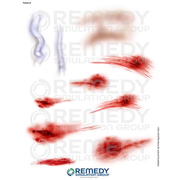 Moulage Tattoos - Patient A Scenario. Qty: 4.