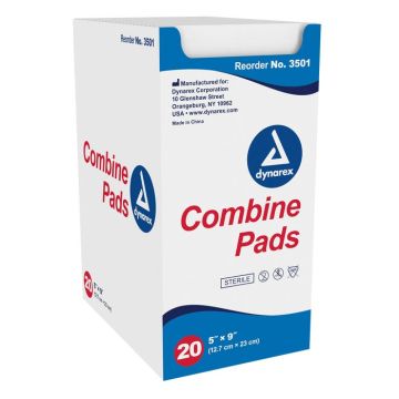 Combine Pads 1/pouch - Sterile 5" x 9"