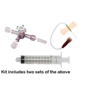 Connecticut ALS Neonate Decompression includes 2 sets Butterfly 25G, 3 Way stopcock, 10ml Syringe