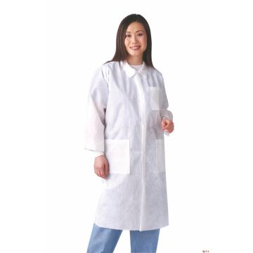 Disposible Lab Coat - Blue Traditional Collar 30/ Case Size Large