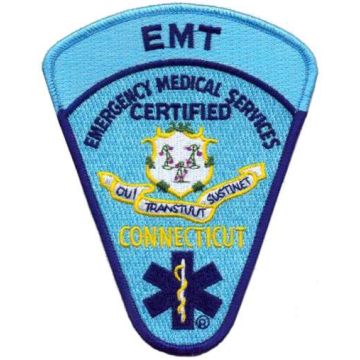 Connecticut Certified Emergency Medical Technician Patch with Attached Rocker