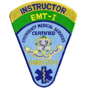 Connecticut Certified Emergency Medical Technician Intermediate Patch EMT-I with attached Instructor Rocker